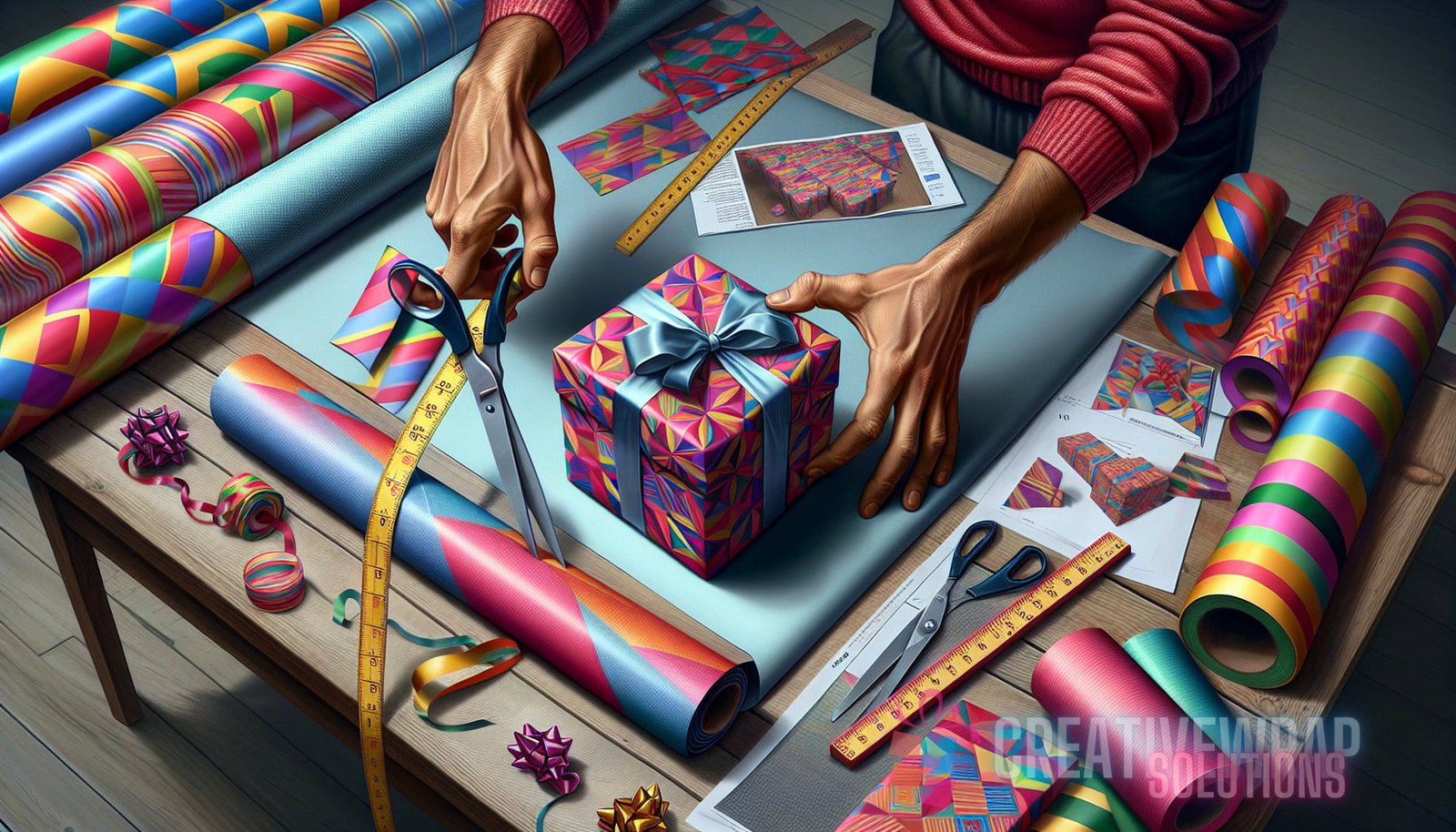 Illustration for section: Decide on the specific illusionary technique you want to use for your gift wrap. Refer to the techni - gift illusion