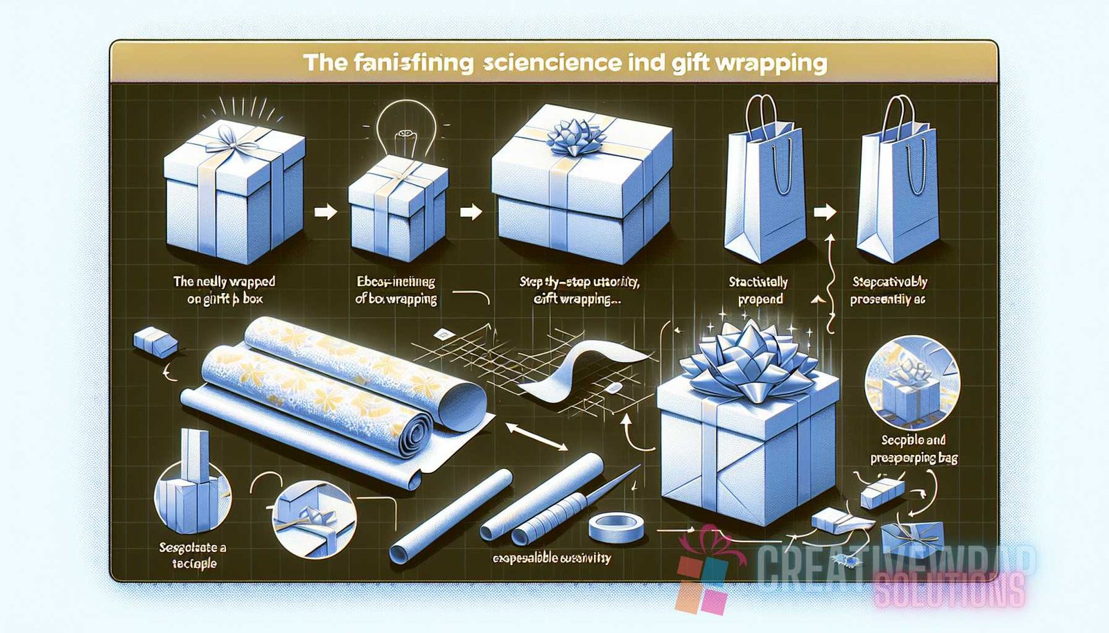 Illustration de la section : Pour un didacticiel plus détaillé sur l'emballage de boîtes, reportez-vous à cet article sur les solutions Creative Wrap. 2. B - Techniques d'emballage cadeau